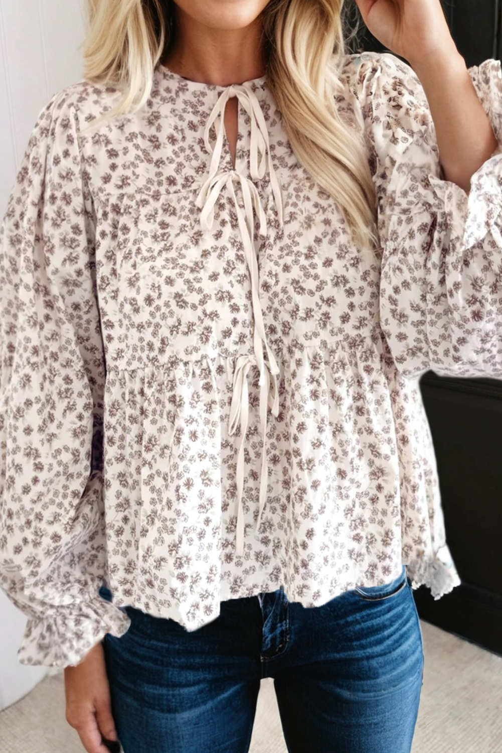 THE FLORAL BOW BLOUSE