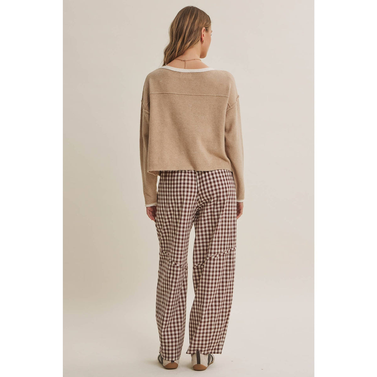 EASY DAY GINGHAM BARREL PANTS