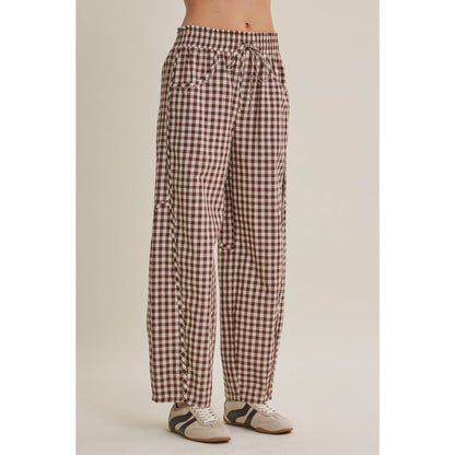 EASY DAY GINGHAM BARREL PANTS
