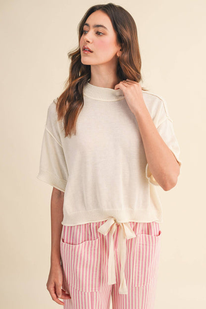 LIGHTWEIGHT KNIT MOCK NECK