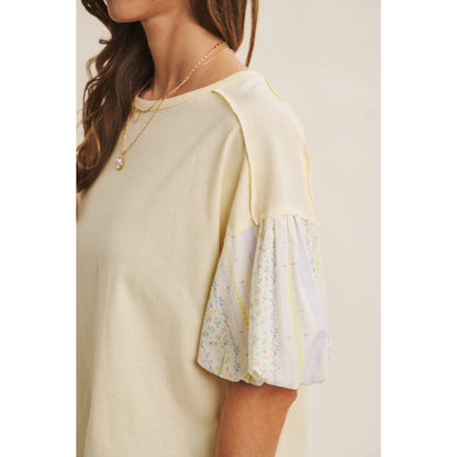 LEMON PUFF SLEEVE BLOUSE