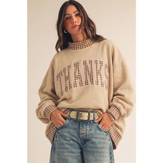 VINTAGE THANKS MOCKNECK