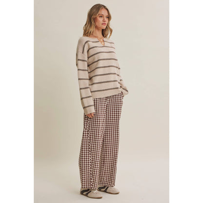 EASY DAY GINGHAM BARREL PANTS