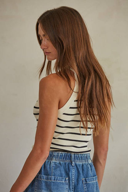 THE KNIT STRIPED TANK