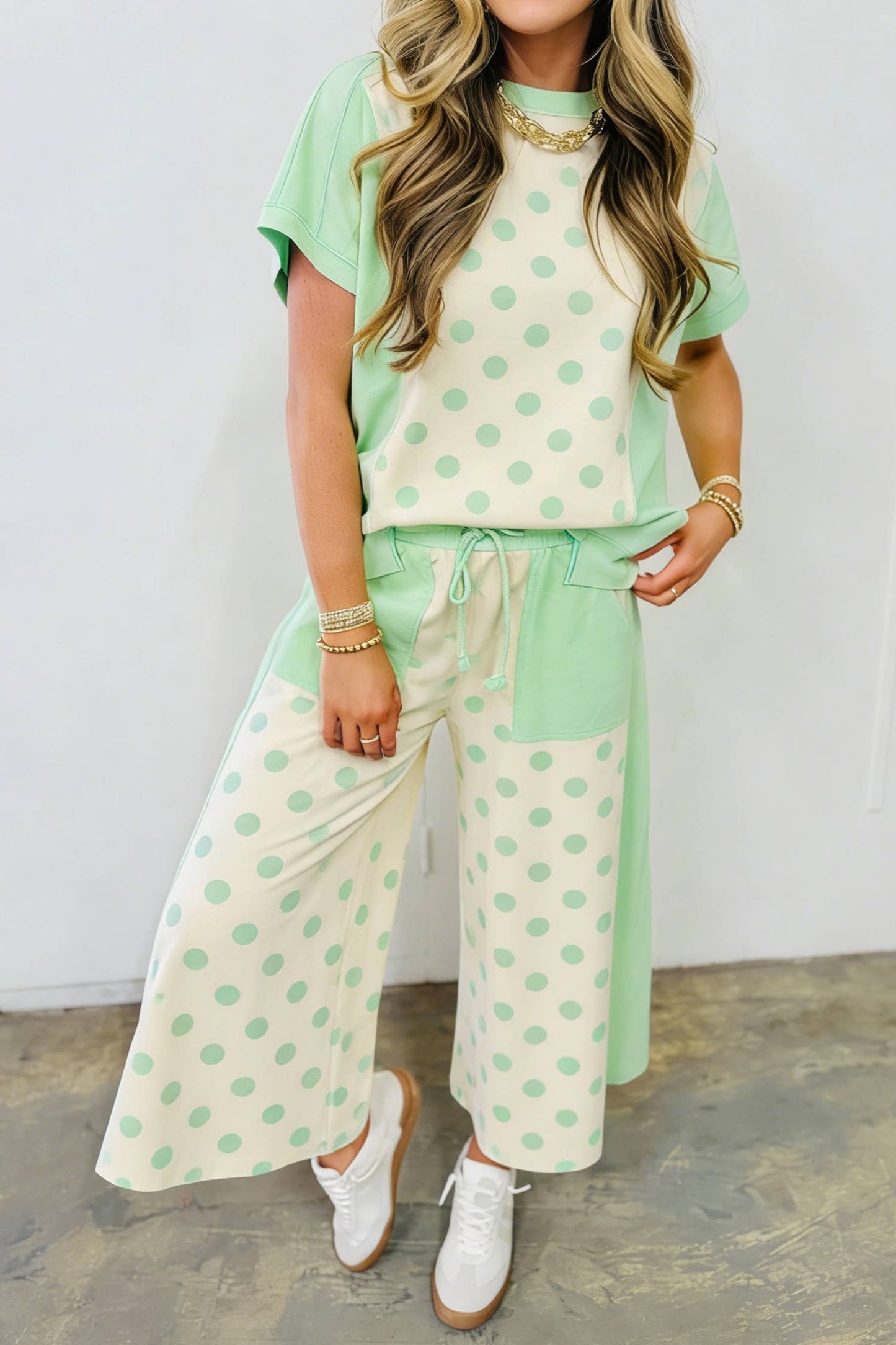 MINT POLKA DOT SET