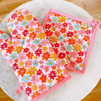 OVEN MITT SET || RETRO FLORAL