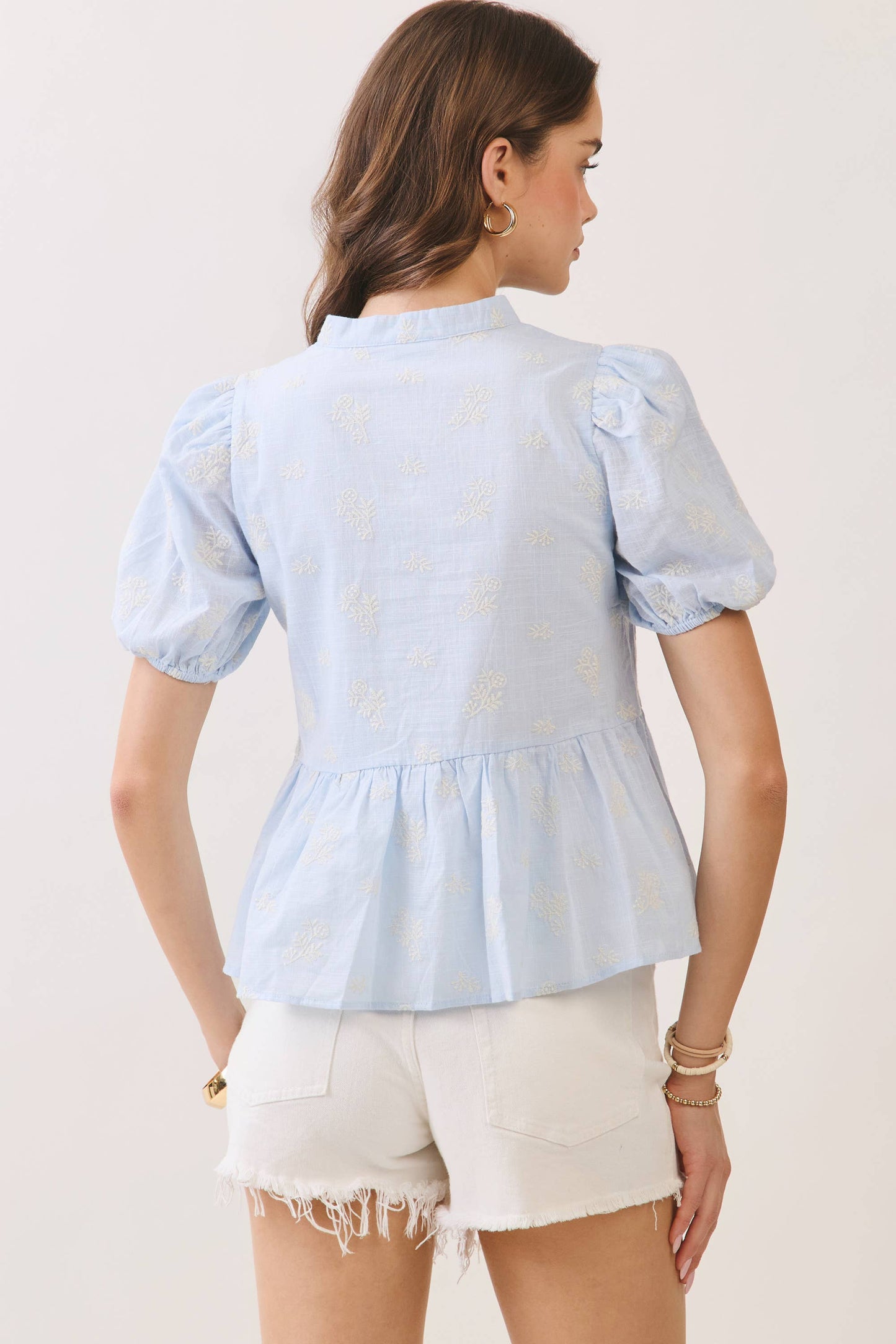 PEPLUM BABY BLUE TOP