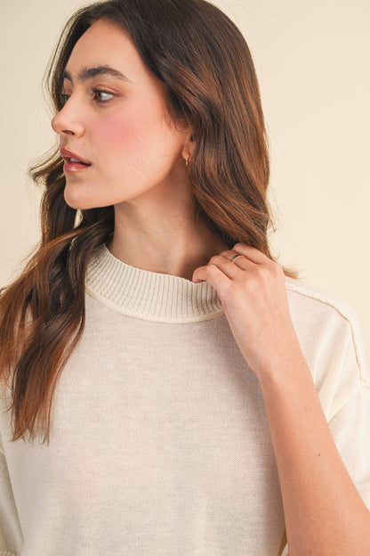 LIGHTWEIGHT KNIT MOCK NECK