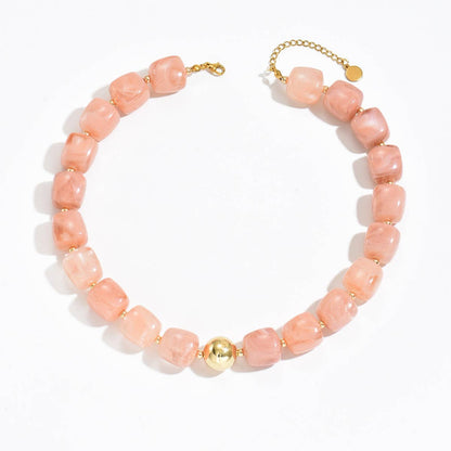 GOLD DETAIL BEADED NECKLACE