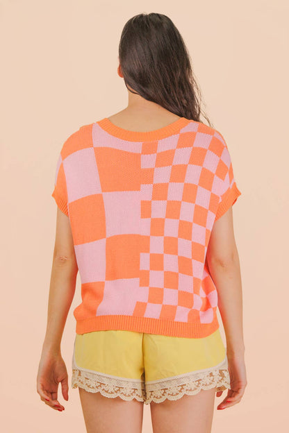 THE CHECKERED KNIT TOP