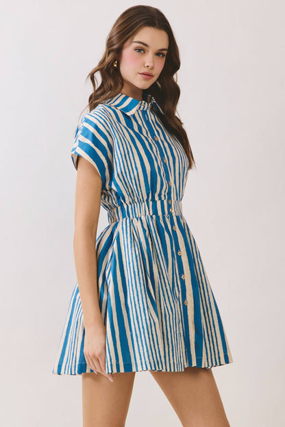 THE BLUE STRIPE MINI DRESS