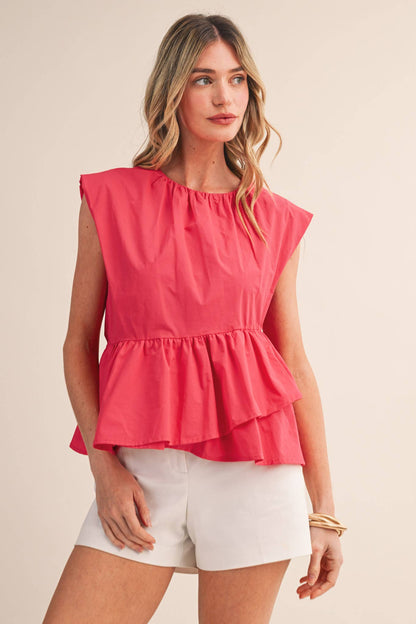 RUFFLED PEPLUM TOP