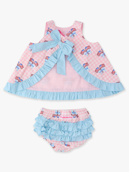 PATRIOTIC GINGHAM BLOOMER SET
