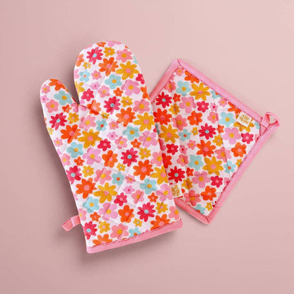 OVEN MITT SET || RETRO FLORAL