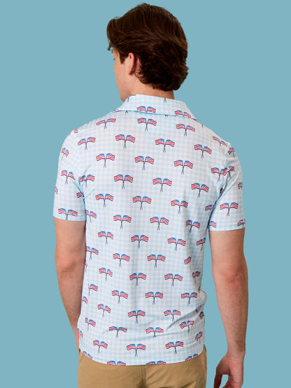 PATRIOTIC GINGHAM POLO