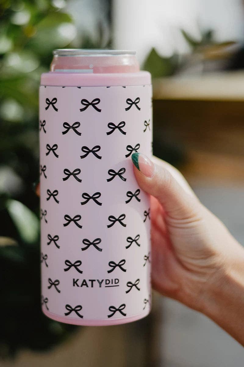 PINK MINI BOW SLIM KOOZIE