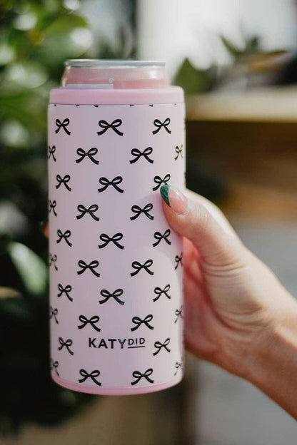 PINK MINI BOW SLIM KOOZIE