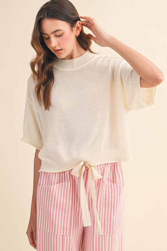 LIGHTWEIGHT KNIT MOCK NECK