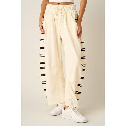 STRIPED SIDE BARREL SWEATS