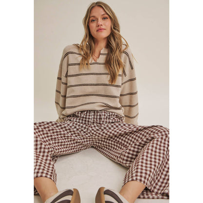 EASY DAY GINGHAM BARREL PANTS