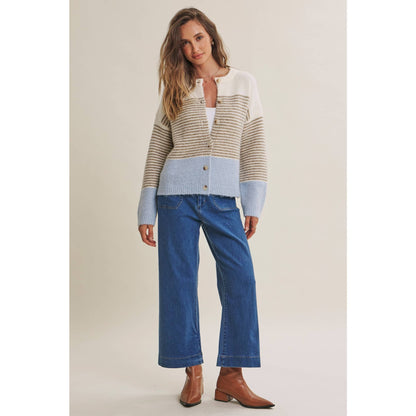 MORNING CHAI STRIPED CARDI