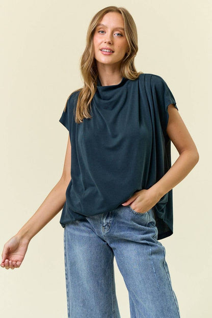 DRAPED SHOULDER TOP