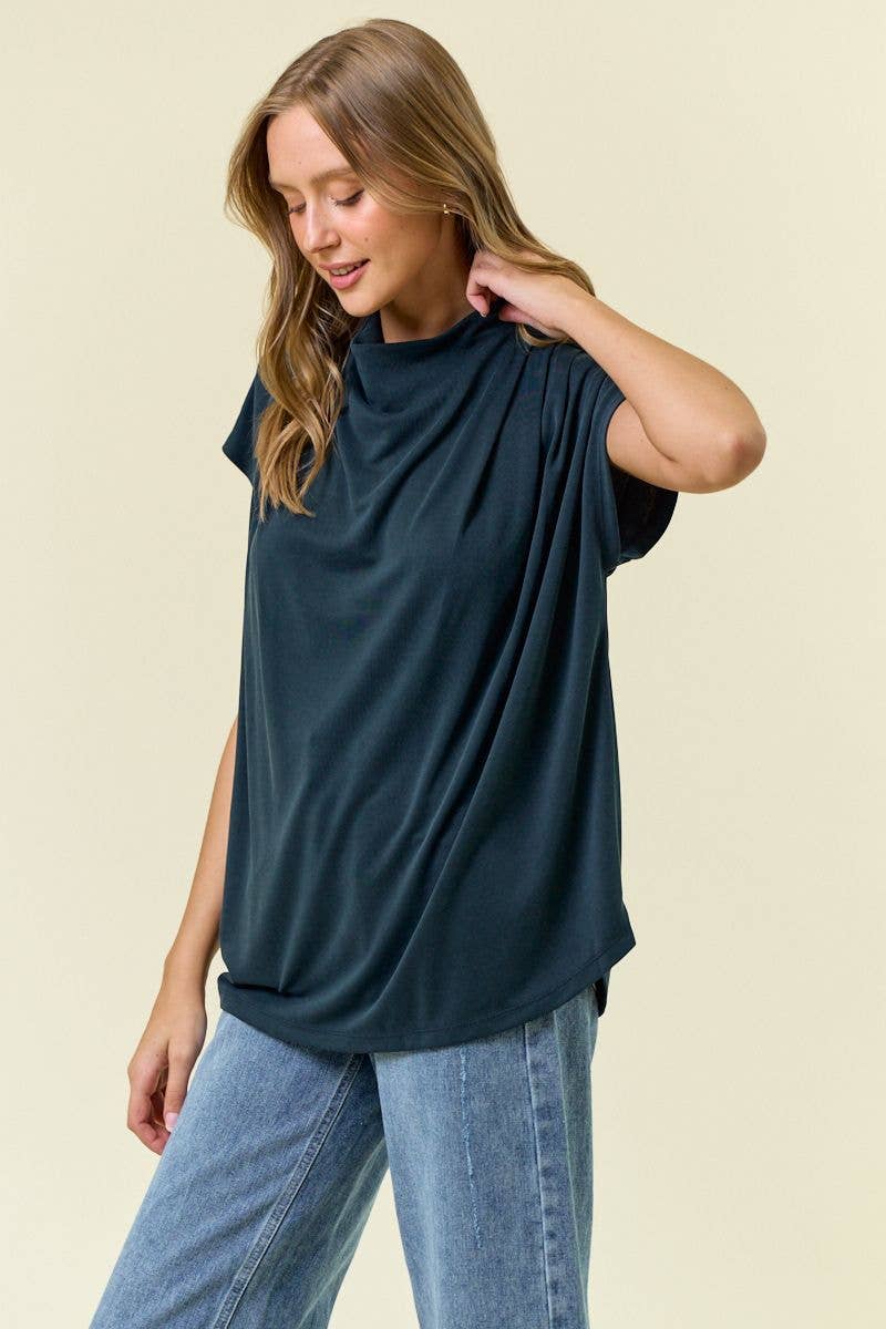 DRAPED SHOULDER TOP