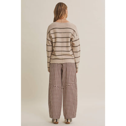 EASY DAY GINGHAM BARREL PANTS