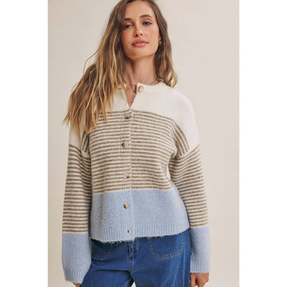 MORNING CHAI STRIPED CARDI