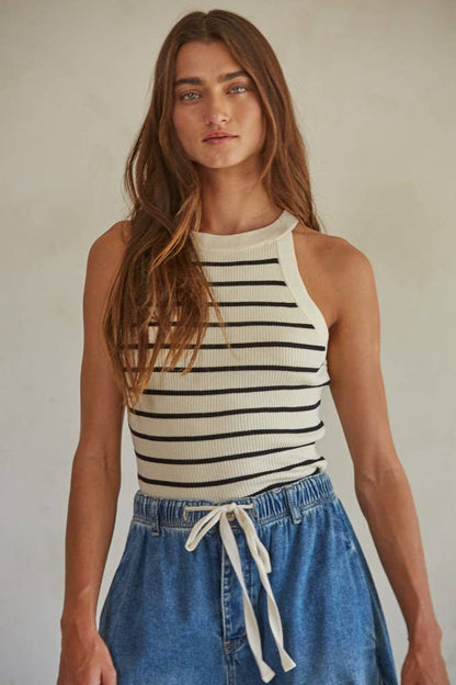 THE KNIT STRIPED TANK