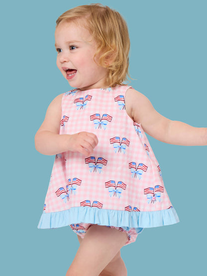 PATRIOTIC GINGHAM BLOOMER SET