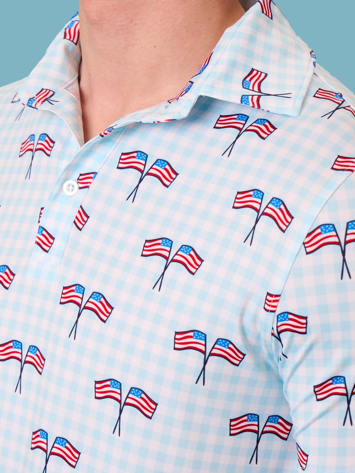 PATRIOTIC GINGHAM POLO