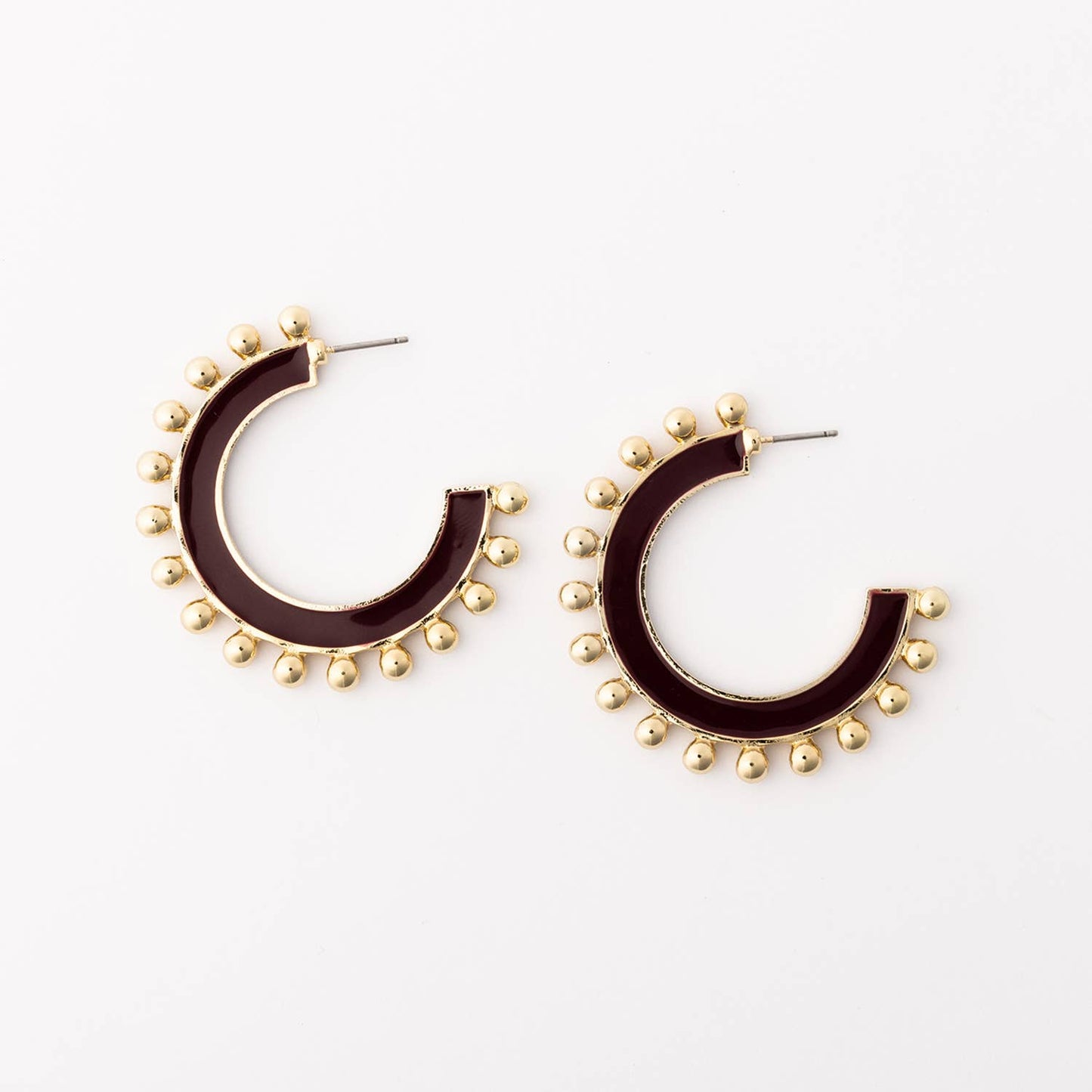 Earrings Hadley Maroon & White L