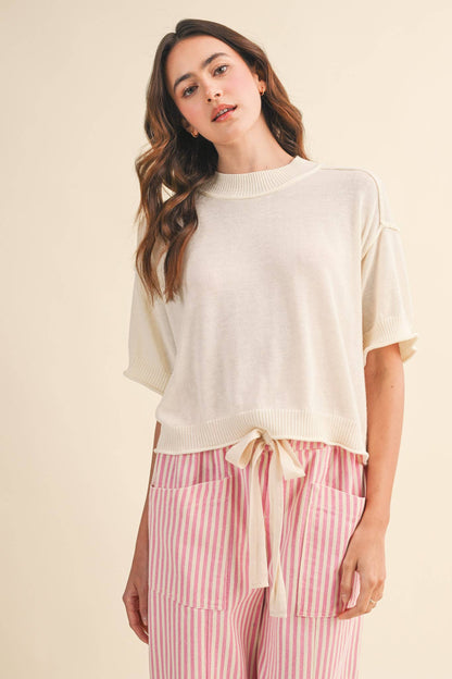 LIGHTWEIGHT KNIT MOCK NECK