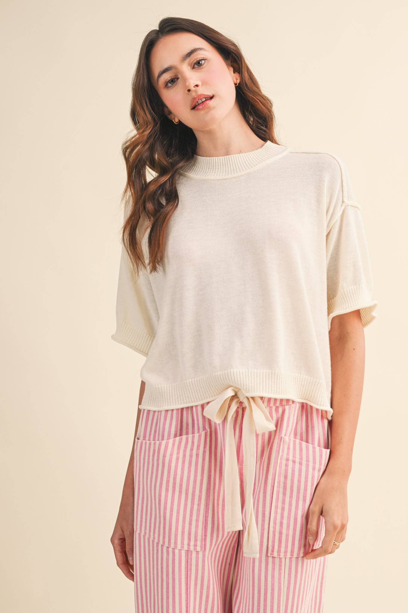 LIGHTWEIGHT KNIT MOCK NECK