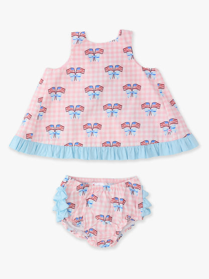 PATRIOTIC GINGHAM BLOOMER SET