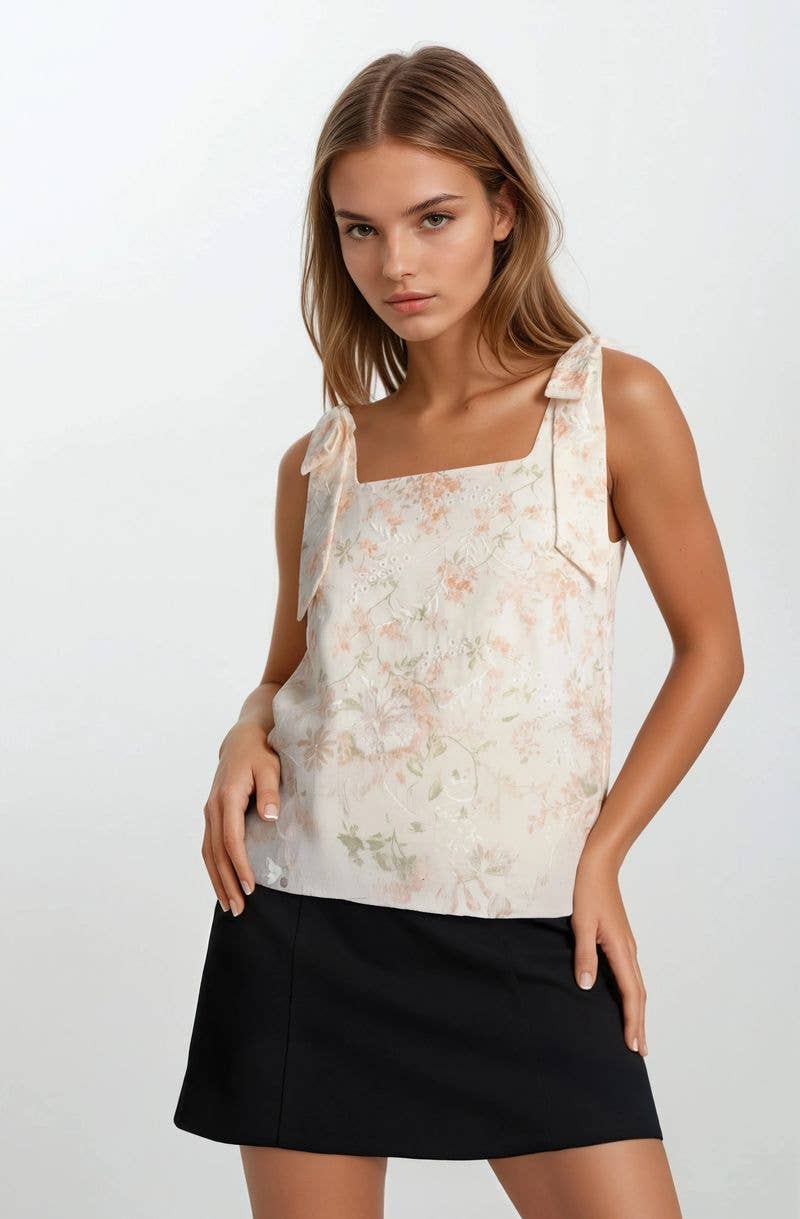 THE FLORAL TIE TOP