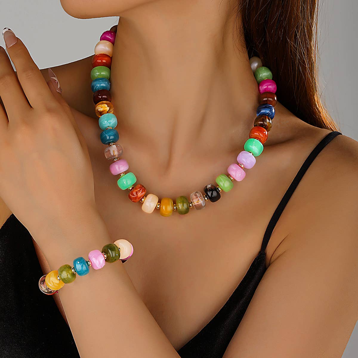 BIG MIXED BEADED BRACELET