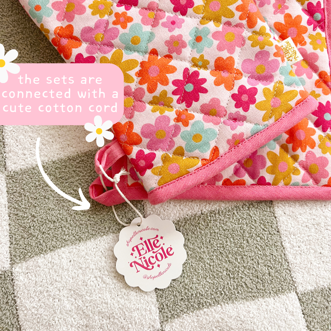 OVEN MITT SET || RETRO FLORAL