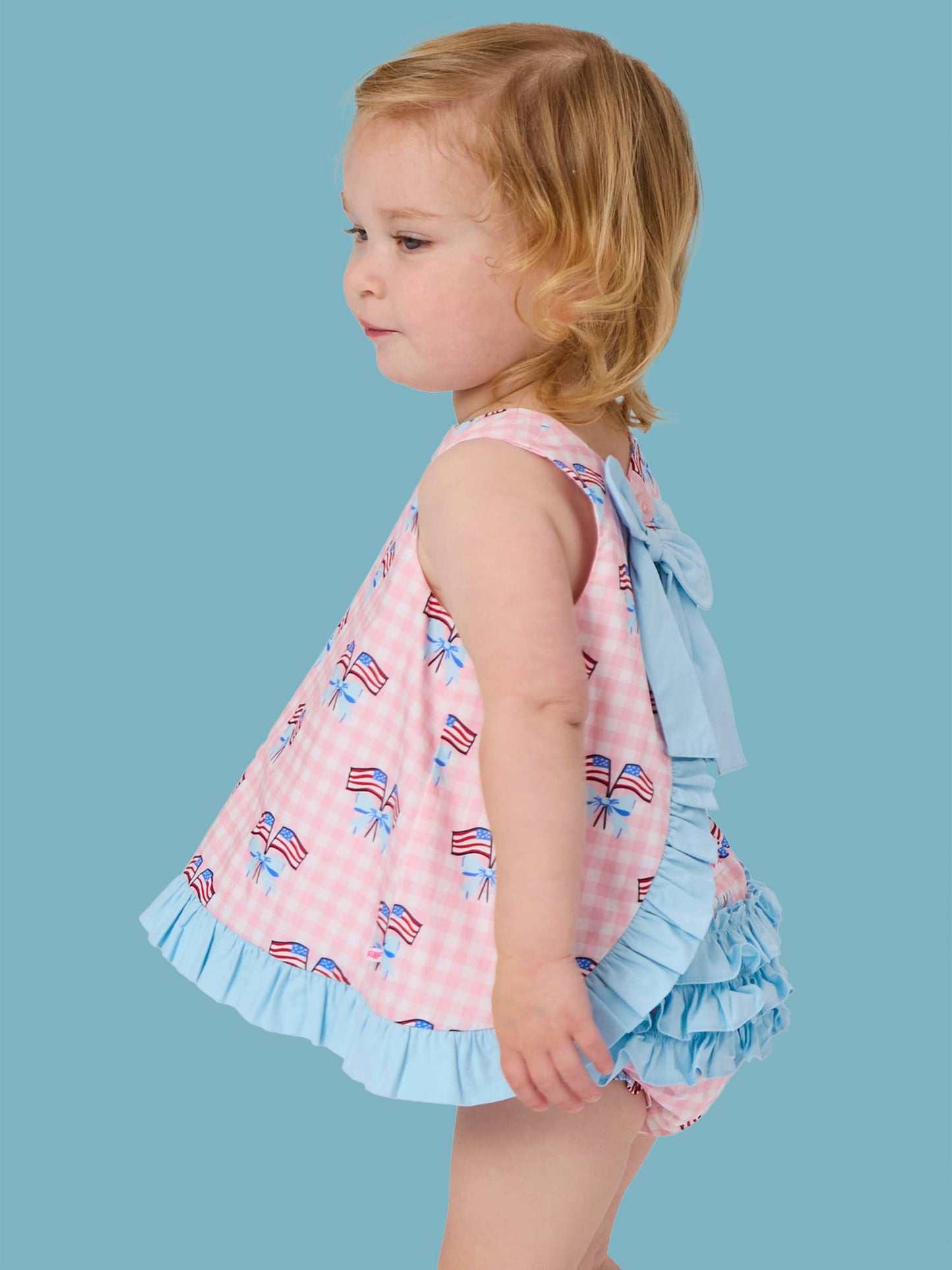 PATRIOTIC GINGHAM BLOOMER SET