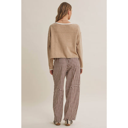 EASY DAY GINGHAM BARREL PANTS