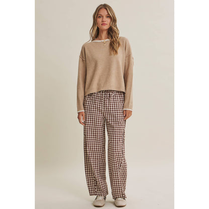 EASY DAY GINGHAM BARREL PANTS