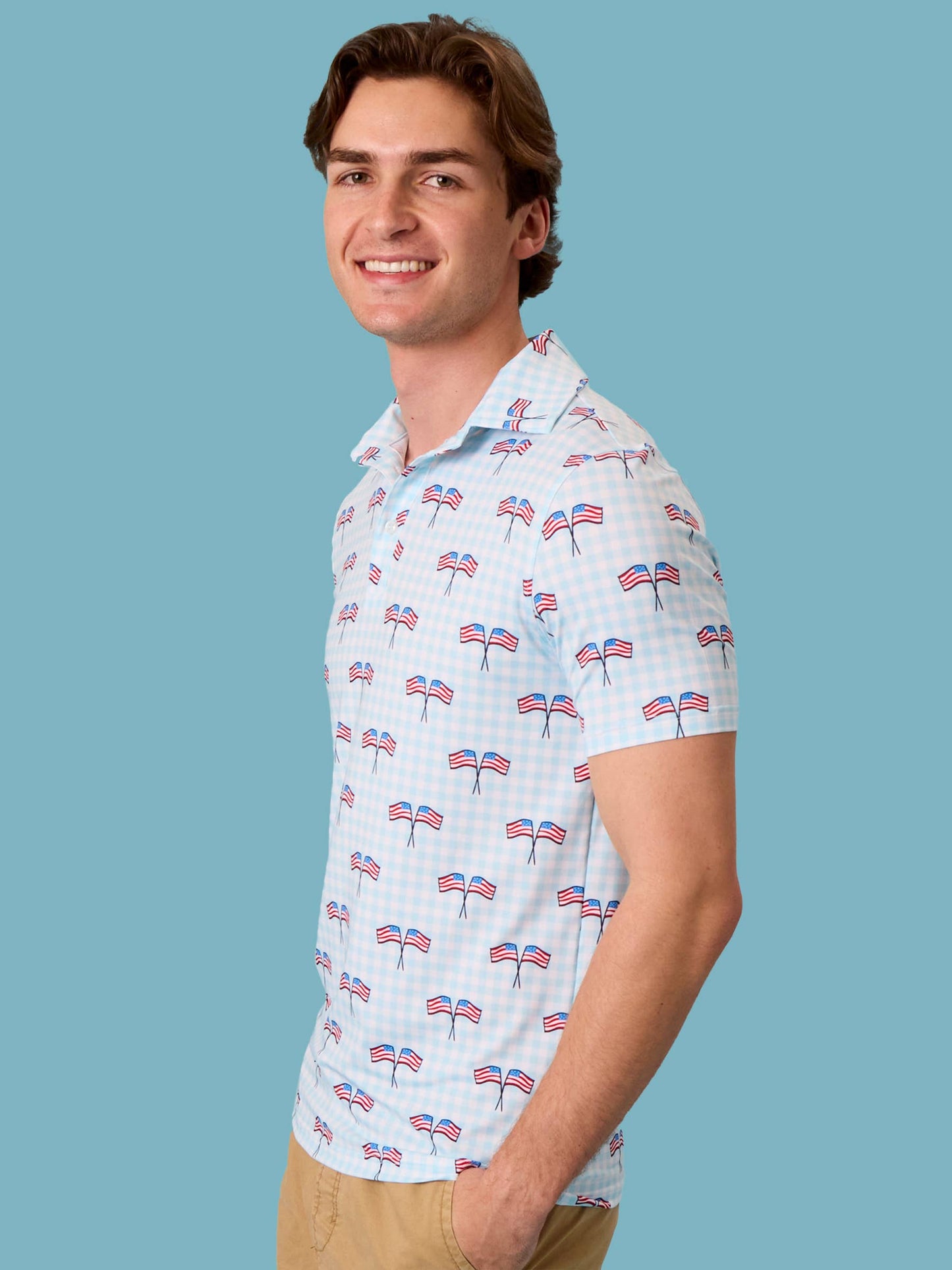 PATRIOTIC GINGHAM POLO