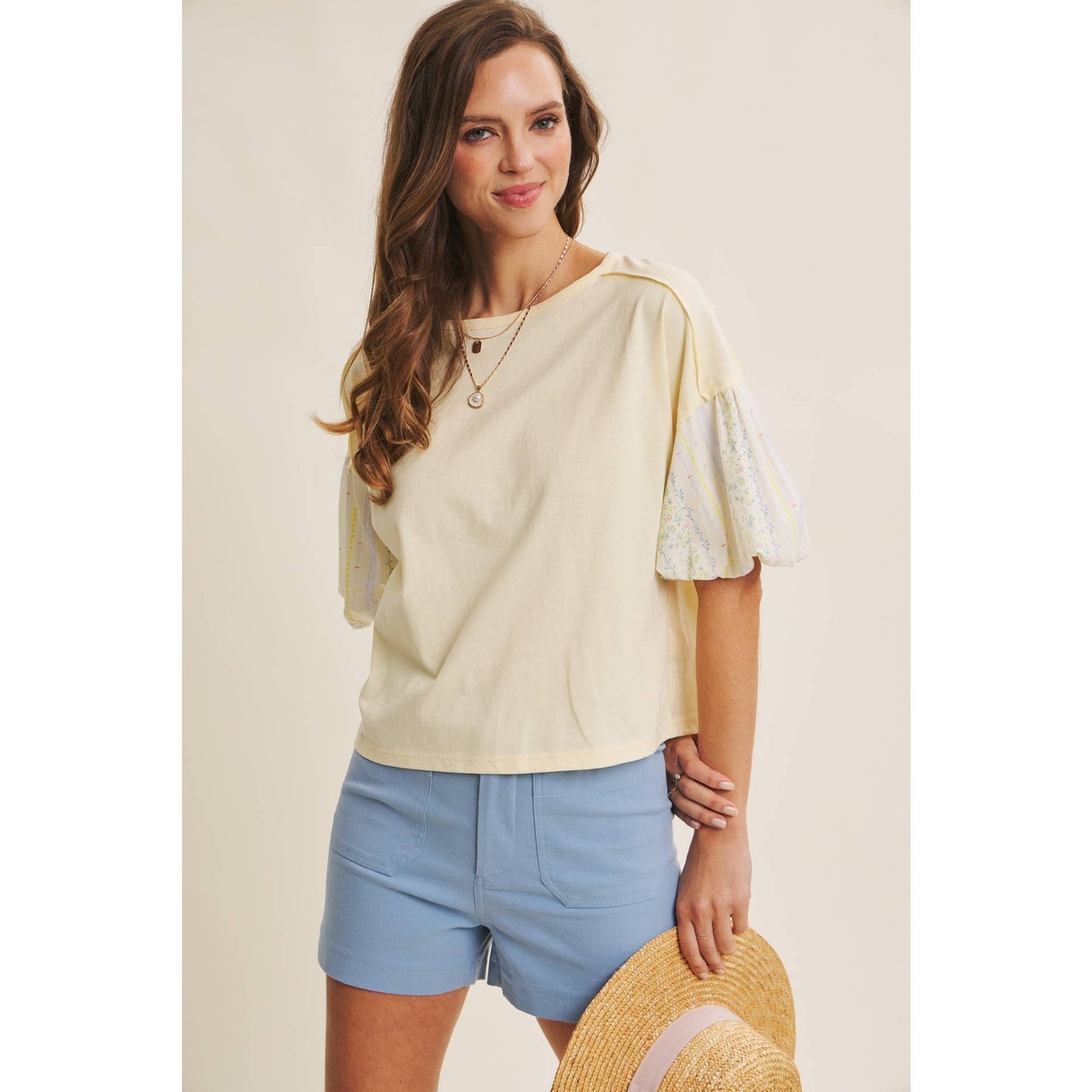 LEMON PUFF SLEEVE BLOUSE