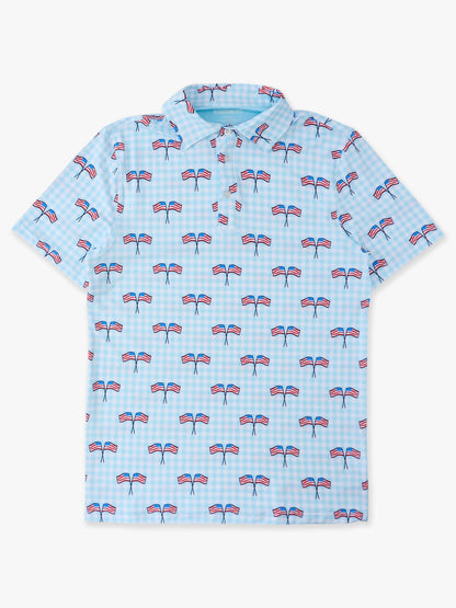 PATRIOTIC GINGHAM POLO