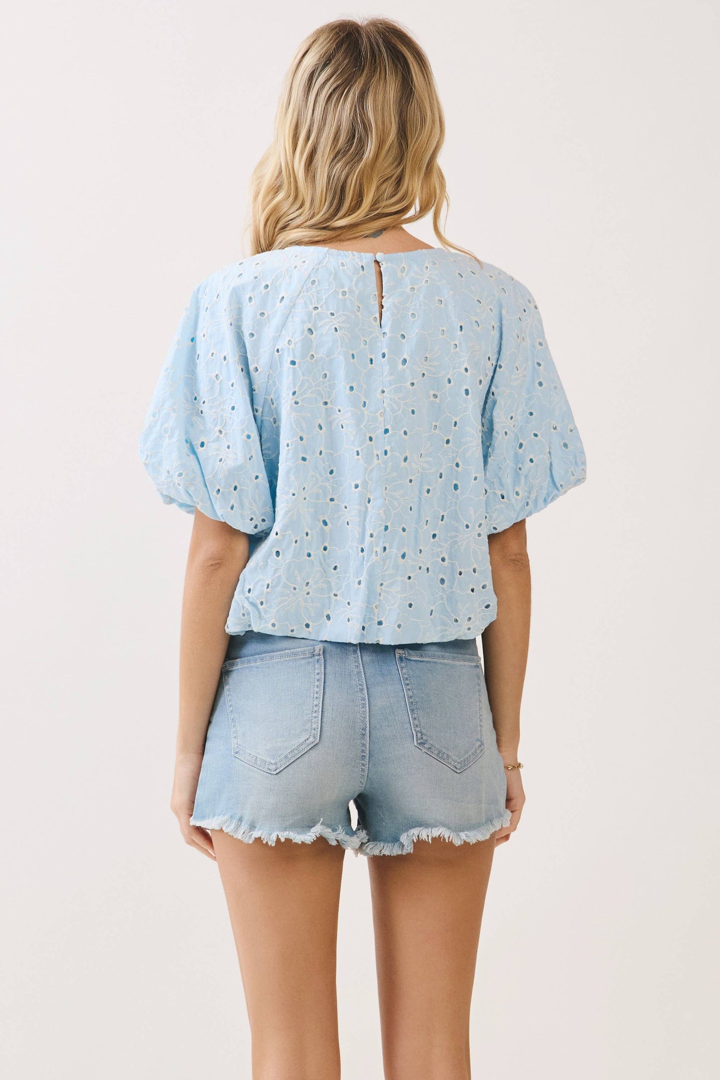 EMBROIDERED BUBBLE BLOUSE