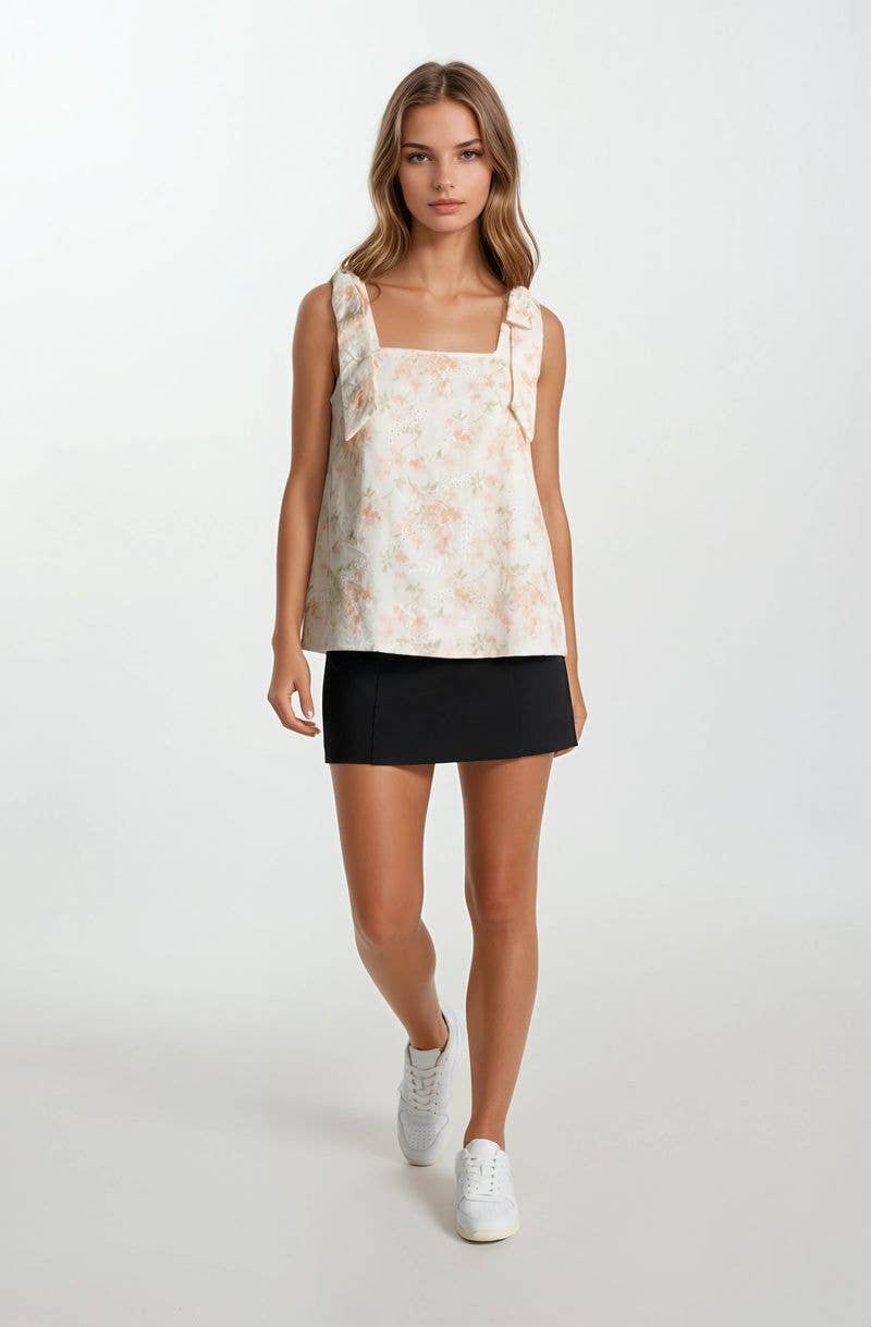 THE FLORAL TIE TOP