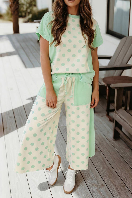 MINT POLKA DOT SET