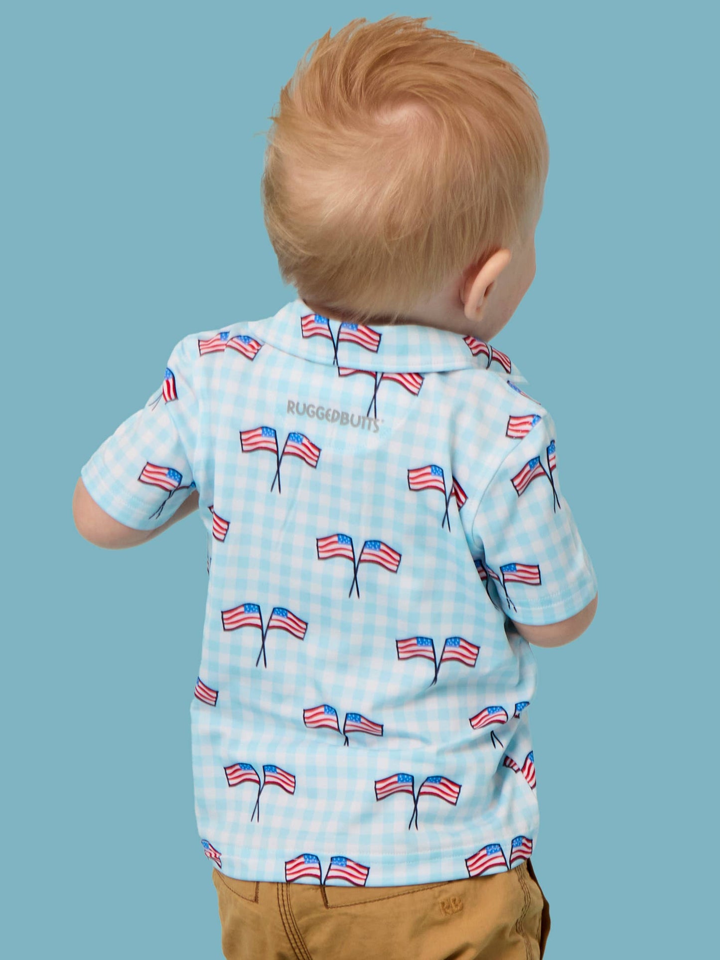 PATRIOTIC GINGHAM BABY POLO