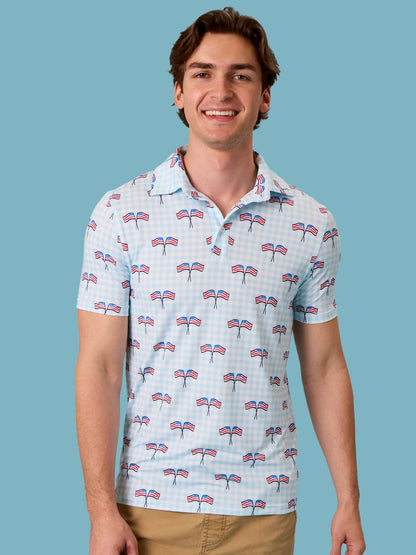 PATRIOTIC GINGHAM POLO